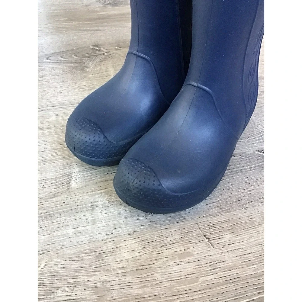 CROCS Handle It Rain Boots Child KIds Sz J3  Navy Blue Rubber Pull On Waterproof